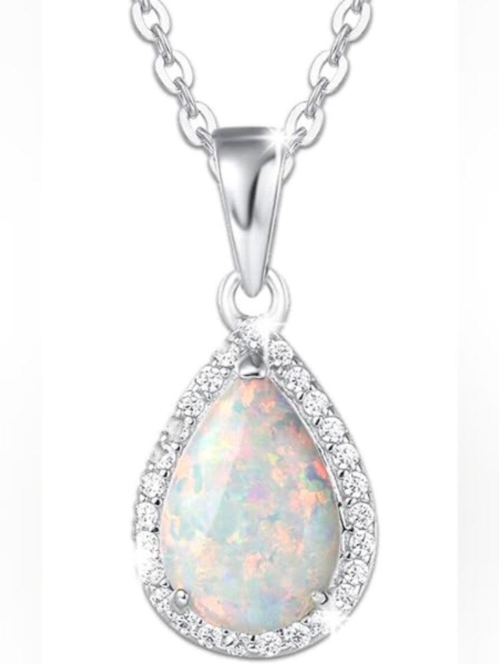 $8 Each Or Bundle 5/$20 Sterling Silver Teardrop Opal Pendant Necklace